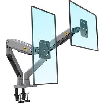 Suporte de Mesa Articulado para 2 Monitores de 22" a 32" North Bayou, Pistão a Gás, USB, Preto - NB-G75