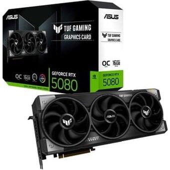 Placa de Vídeo ASUS RTX 5080 TUF GAMING OC 16G NVIDIA GeForce, 16GB, GDDR7, G-Sync, Ray Tracing, DLSS 4, HDR - 90YV0M30-M0NA00