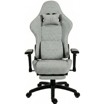 Cadeira Gamer Husky Tempest 4D, Até 145kg, Braços 4D, Almofadas, Reclinável 150º, Tecido, Descanso para Pés, Cinza Tecido - HCG700CZT4D