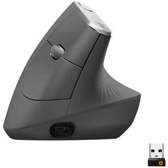 Mouse sem fio Logitech MX Vertical Design Ergonômico para Redução de Tensão Muscular, USB Unifying ou Bluetooth, Recarregável - 910-005449
