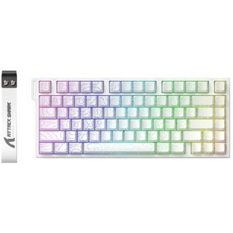 Teclado Magnético Gamer Attack Shark R82HE, Rapid Trigger, 8000Hz, 0.08ms, 75%, White Contour, Branco - AS-R82HE-WCL