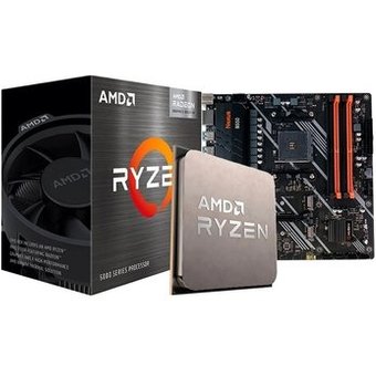 Kit Placa-Mãe Husky Nexus B550, M.2 NVMe, DDR4 3200MHz + Processador AMD Ryzen 7 5700G, 3.8GHz