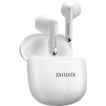 Fone de Ouvido TWS AIWA AWS-EB-05-W, Bluetooth, Estojo de Recarga, Microfone, Branco - AWS-EB-05-W