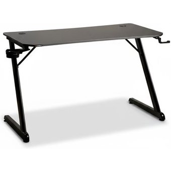 Mesa Gamer Husky Snow, Preto - Superfície em Fibra de Carbono, Suporte para Headset e Copo, Resistente à Umidade - HDG100
