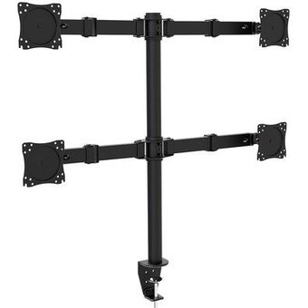 Suporte Torre ELG Multiarticulado de Mesa para 4 Monitores de 14 a 27, com Ajuste de Altura, Até 5kg, Preto - F50X4