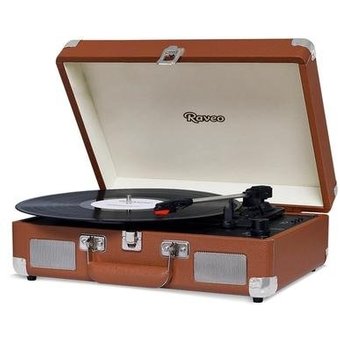 Toca Discos HI FI Raveo Sonetto Chrome, Vinyl, Bluetooth, USB, Aux, Marrom - 26401