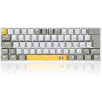Teclado Gamer Redragon Lakshmi, Switch Brown, Layout 60%, ABNT2, Cinza - K606-YL&WT&GY (PT-BROWN)