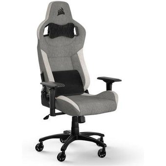 Cadeira Gamer Corsair T3 Rush, Até 120Kg, Com Almofadas, Reclinável, Apoio de Braços 4D, Cinza e Branco - CF-9010058-WW