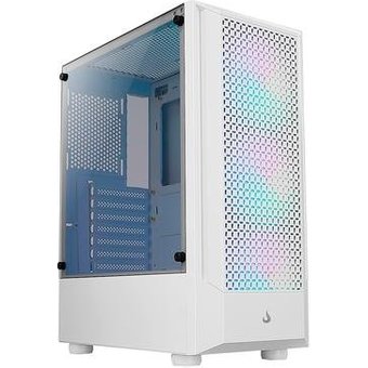 Gabinete Gamer Rise Mode Wave White, Mid Tower, Lateral em Vidro Fumê, ARGB, ATX, 3 Cooler Fan ARGB, Branco - RM-WA-BW-ARGB