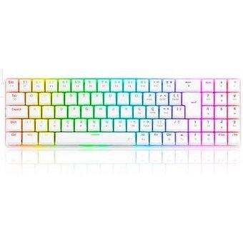 Teclado Mecânico Gamer Redragon Ashe, RGB, Switch Blue, Branco - K626-KB-W (PT-BLUE)