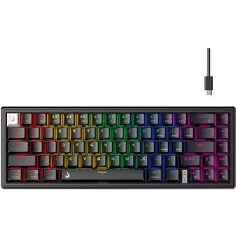 Teclado Mecânico Gamer Rise Mode GM1 Pro Black, ARGB, Mini (65%), Switch Outemu Brown, USB-C, Preto - RM-TCM-GM1P-BBRO