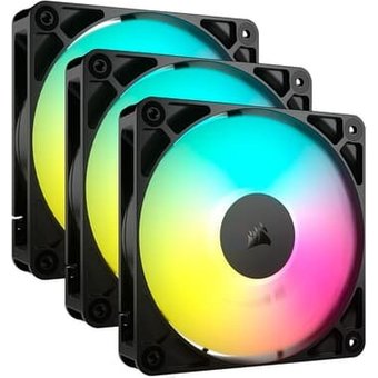 Kit com 3 Ventoinhas Corsair RS120 ARGB, 120mm, PWM, Preto - CO-9050181-WW