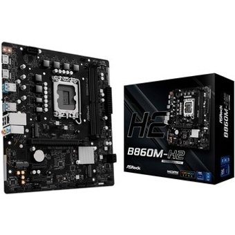 Placa-Mãe ASRock B860M-H2, Intel LGA1851 B860, mATX, DDR5 - 90-MXBS0