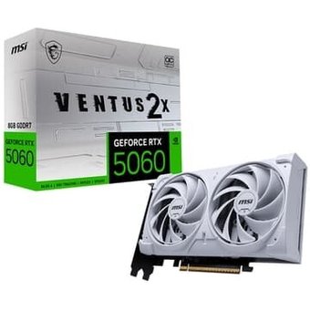 Placa de Vídeo MSI RTX 5060 8G VENTUS 2X OC WHITE Geforce NVIDIA, 8GB, GDDR7, 128 bits, 2535 MHz, DLSS 4, Ray Tracing - G5060-8V2CW