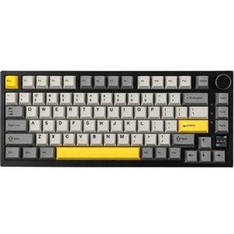 Teclado Sem Fio Mecânico Gamer AJAZZ AK820 Pro, Gasket Mount, Tela TFT, RGB, Tri-Mode, Switch Gift, Amarelo - Ajazz-AK820-Pro-GY-gift