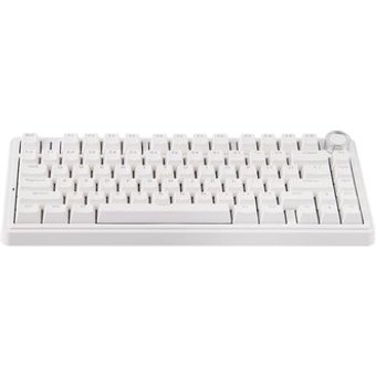 Teclado Mecânico Gamer AULA F75, RGB, Switch Red, Keycaps PBT, Hotswap, Branco - AULA-F75-Wired-WH-R
