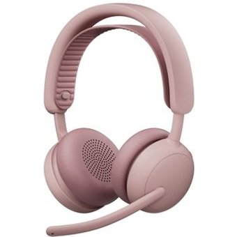 Headset Sem Fio Logitech Zone Wireless 2 ES com Microfone Flip-to-mute, Cancelamento de ruído, Conexão Bluetooth, Rosa - 981-001597