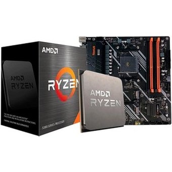 Kit Placa-Mãe Husky Nexus B550, M.2 NVMe, DDR4 3200MHz + Processador AMD Ryzen 7 5700X, 3.4GHz