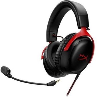 Headset Gamer HyperX Cloud III, DTS, Drivers 53mm, USB, PC, PS5, PS4, XBOX Series X/S, Xbox One, Nintendo Switch, Mobile, Preto e Vermelho - 727A9AA