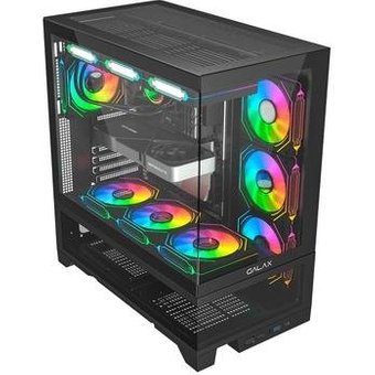 Gabinete Galax Centaurus Black, Mid Tower, ATX, Frontal de Vidro, Sem FANs, Preto - GLX-CENTAURUS-2065