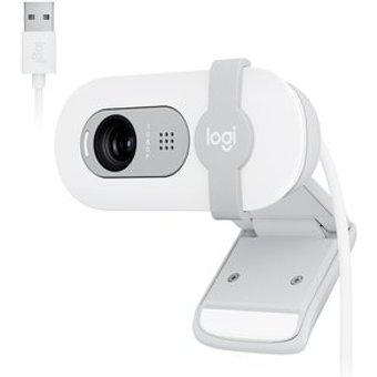Webcam Logitech Brio 100 Full HD 30 FPS, Microfone, USB-A, Correção Automática, Branco - 960-001615