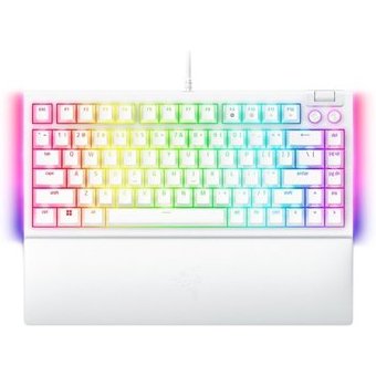 Teclado Gamer Mecânico Razer BlackWidow V4, 75%, RGB, Hot-Swappable, Layout US, Branco - RZ03-05001700