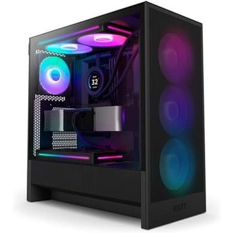 Gabinete NZXT H5 Flow, Quadro Único RGB, até 360mm, Mid-Tower, ATX, Lateral em Vidro, Preto - CC-H52FB-R1