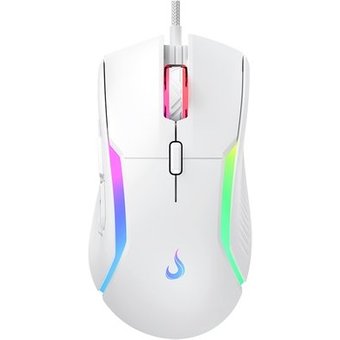 Mouse Gamer Rise Mode Laser White RGB, 16000 DPI, 9 Botões, Branco - RM-MG-L-W
