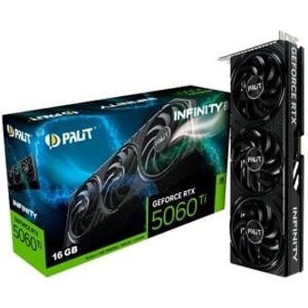 Placa de Vídeo Palit GeForce RTX5060Ti INFINITY 3 NVIDIA GeForce, 16GB GDDR7, 128bit, FP4 e DLSS 4, Ray Tracing - NE7506T019T1-GB2061S