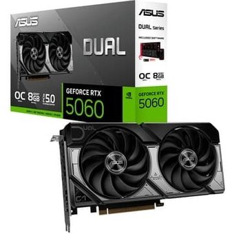 Placa de Vídeo ASUS DUAL RTX 5060 O8G NVIDIA GeForce, 8GB GDDR7, 2565MHz, 128 bits, OpenGL 4.6, DLSS 4, Ray Tracing - DUAL-RTX5060-O8G