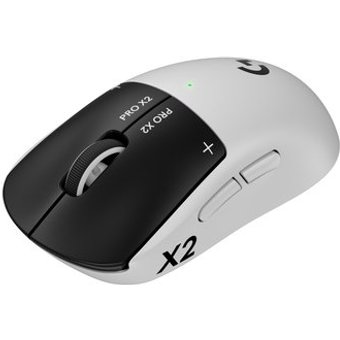 Mouse Gamer Sem Fio Logitech G PRO X2 SUPERSTRIKE LIGHTSPEED, 61g, Cliques Táteis Personalizáveis, USB-C, Preto e Branco - 910-007775