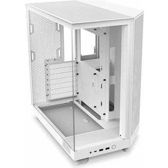 Gabinete Gamer NZXT H6 Flow, Flow Edition, ATX, Mid Tower, Lateral em Vidro Temperado, Branco - CC-H61FW-01