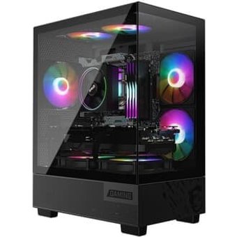 Gabinete Gamer MSI PAG Pano M110A, Mini Tower, Lateral em Vidro, 3x FANs ARGB, M-ATX,Mini ITX, Preto - PANOM100A