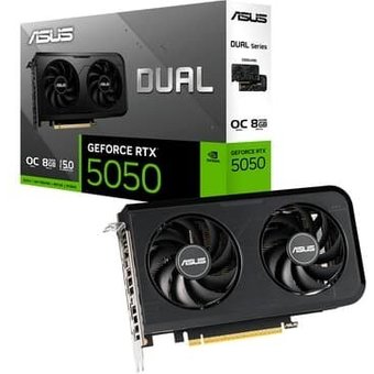Placa de Vídeo Asus DUAL RTX 5050 OC 8G NVIDIA GeForce, 8GB, GDDR6, 128-bit, OpenGL 4.6, DLSS 4, Ray Tracing - 90YV0N72-M0NA00