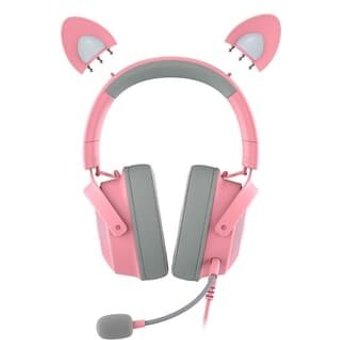 Headset Gamer Razer Kraken Kitty V2 Pro, Chroma RGB, Som Surround 7.1, Drivers de 50mm, USB, Rosa - RZ0404510200