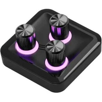 Módulo de Controle Cooler Master para MasterHub, 3 Knobs Rotativos Customizáveis (Mixer de Áudio), com LED RGB - MHKB03AA22