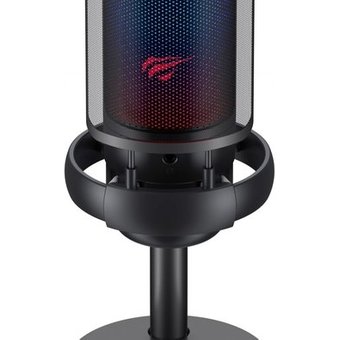 Microfone Gamer Havit GK50, RGB, Cardioide, Conexão USB-C, com Suporte, Preto - GK50 Pro Live