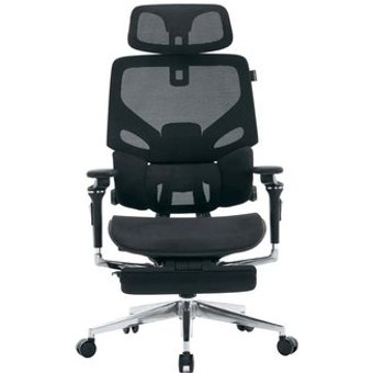 Cadeira Office XT Office X-Space Aluminum, Até 130Kg, Reclinável, Braço 6D, Cilindro de Gás Classe 4, Tela Mesh, Preta - XTO-101