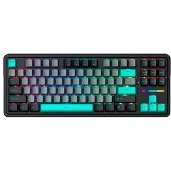 Teclado Gamer Mecânico Machenike KG87, RGB, Gasket Mount, Switch Silver, Preto e Verde - JJ02GC00J
