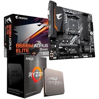 Kit Placa-Mãe Gigabyte B550M Aorus Elite AM4 + Processador AMD Ryzen 7 5700X