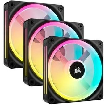 Kit com 3 Ventoinhas Corsair iCUE LINK QX120, 120mm, RGB, Preto - CO-9051002-WW
