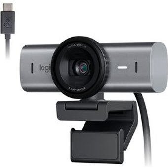 Webcam Ultra HD 4K Logitech MX Brio Com Microfones com Redução de Ruído, Protetor de Privacidade e Conexão USB-C, Grafite - 960-001548