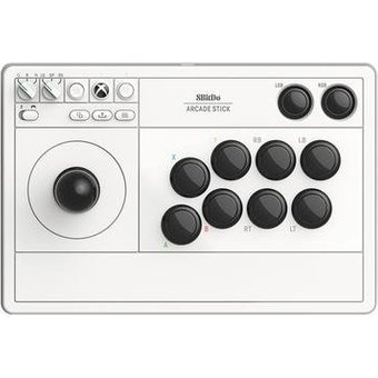 Controle Arcade Stick Sem Fio 8BitDo para Xbox, Branco - 81JA01D