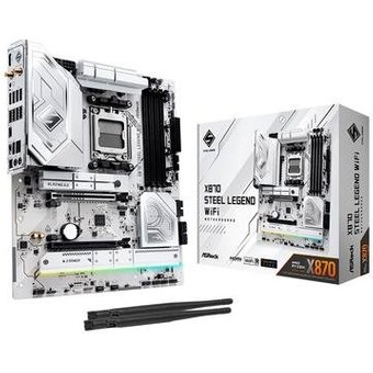Placa-Mãe ASRock X870 Steel Legend, AMD, ATX, AM5, DDR5, WiFi, Branco - 90-MXBPQ0-A0UAYZ