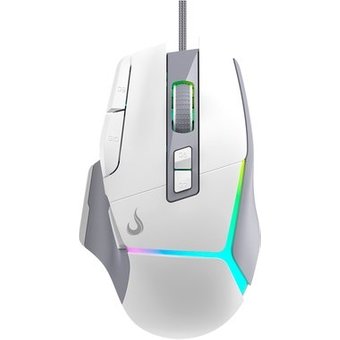 Mouse Gamer Rise Mode Laser Pro White RGB, 16000 DPI, 10 Botões, Branco - RM-MG-LP-W