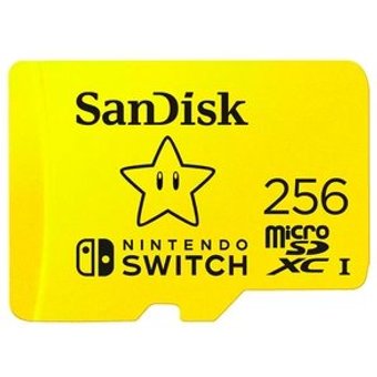 Cartão De Memória SanDisk, 256GB, MicroSD Classe 10, 100MB/s Nintendo Switch - SDSQXAO-256G-GNCZN