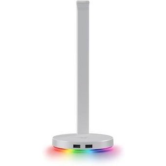 Suporte para Headset Gamer Razer Station V2 Mercury White, Surround Sound 7.1, Chroma, 2 Portas USB 3.1 - RC21-01510300-R3M1