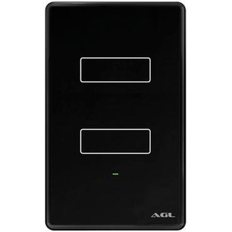 Interruptor Smart AGL Com Wifi, Touch Screen 2 Tecla, Preto - 1106113