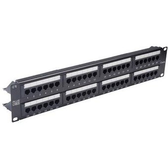 Patch Panel Plus Cable, CAT6, 48 Portas, com Guia, CAT.6, Preto - LA-P648