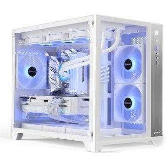 Gabinete Gamer Hyrax HGB710, Mini Tower, M-ATX, Frontal e Lateral Em Vidro Temperado, Sem FANs, Branco - HGB710W